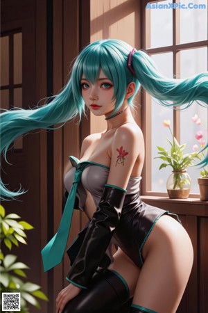 A woman sitting on top of a wooden bench next to a window.