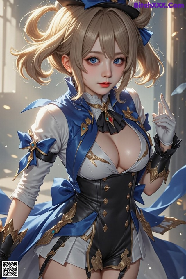 Hentai - Luminous Charm of the Aquatic Enchantress Set.2 20250126 Part 9 No.bbaef9 A woman in a blue and white outfit is posing for a picture.