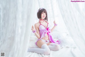 [桜桃喵] 加藤惠 Megumi Kato 紫色小睡裙